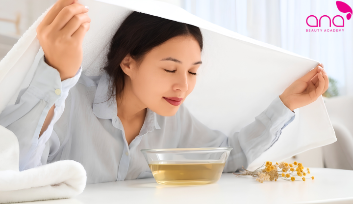 Xông hơi hỗ trợ làm sạch lỗ chân lông và thư giãn da (Nguồn: Internet)