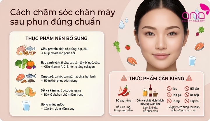 Cách chăm sóc chân mày sau phun đúng chuẩn