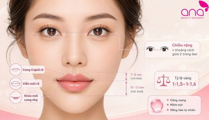 Dáng môi đẹp chuẩn tỉ lệ vàng