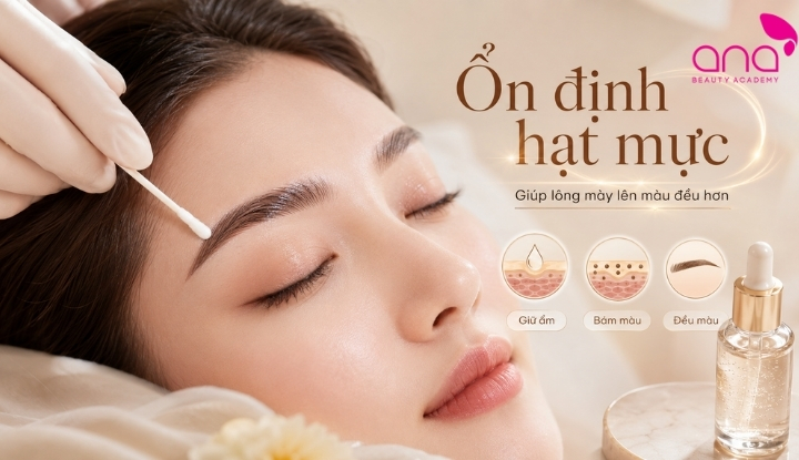 Hỗ trợ ổn định hạt mực để lông mày lên màu đều hơn