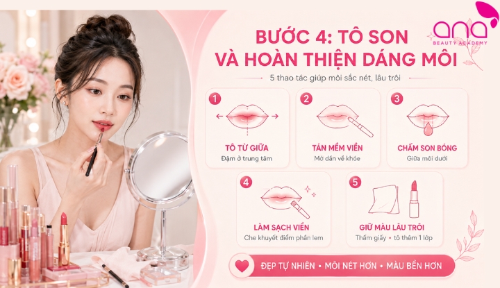 Tô son và hoàn thiện dáng môi