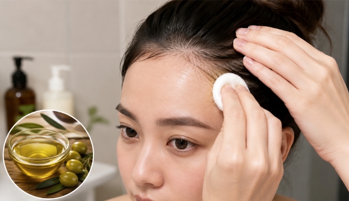 Dùng dầu oliu tẩy thuốc nhuộm trên da