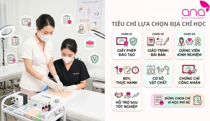 7 tiêu chí đánh giá địa chỉ học phun xăm chất lượng