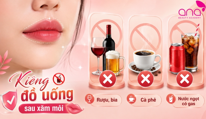 Đồ uống cần kiêng sau xăm môi