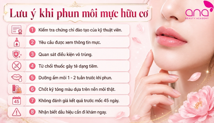Lưu ý khi phun môi mực hữu cơ