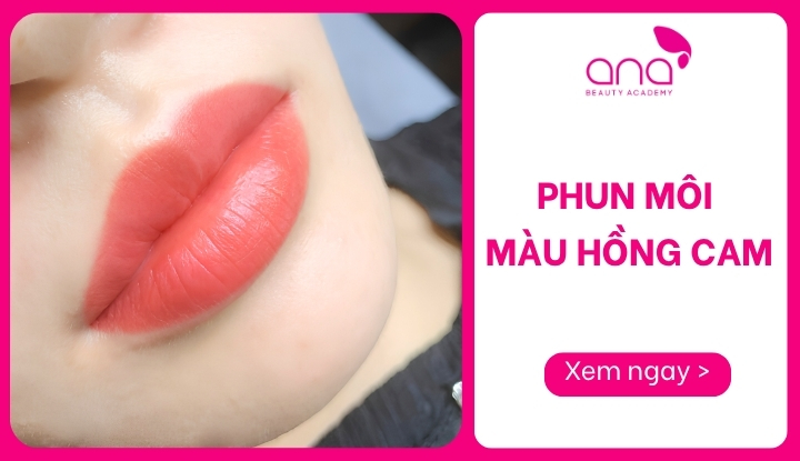 phun môi màu hồng cam