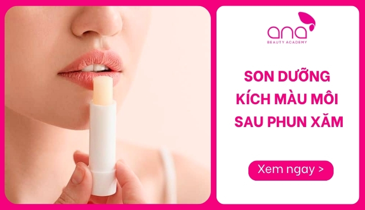 son dưỡng kích màu môi sau phun xăm