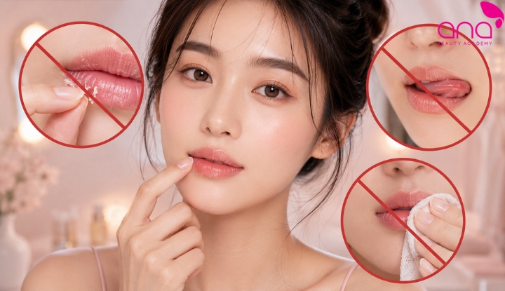 Không bóc vảy liếm môi hoặc chà xát mạnh