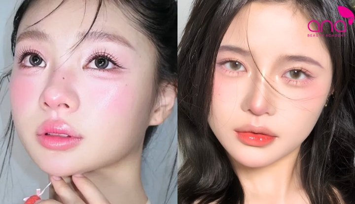 Layout makeup tone hồng