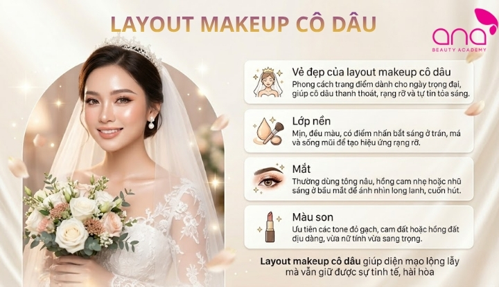 Layout makeup cô dâu