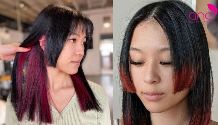 Tóc Hime nhuộm highlight cá tính