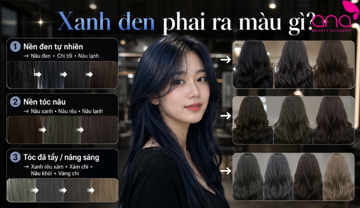 Xanh đen phai ra màu gì