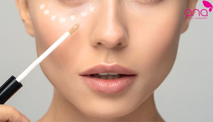 Các bước trang điểm những vùng kem nền chưa xử lý hoàn toàn (Nguồn: Internet)