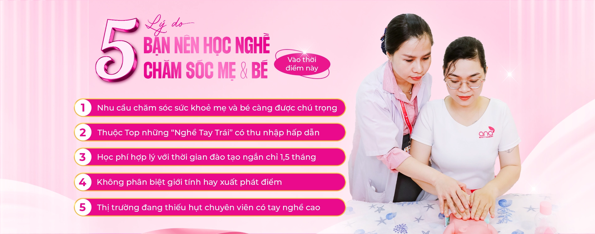 Lý do học nghề chăm sóc mẹ và bé