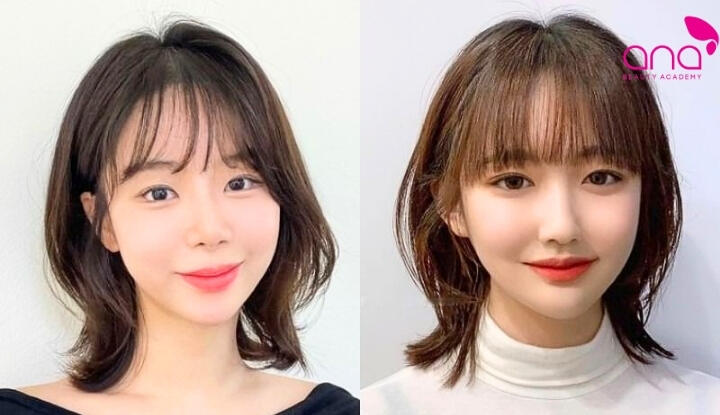 Tóc ngắn mái thưa tự nhiên theo phong cách Hàn