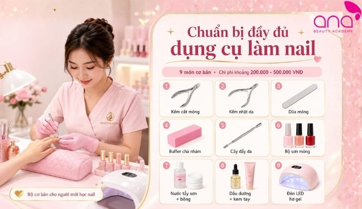 Bộ dụng cụ cơ bản giúp bạn thực hiện đầy đủ các bước