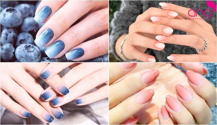 Hiệu ứng chuyển màu mềm mại giúp bộ móng nổi bật