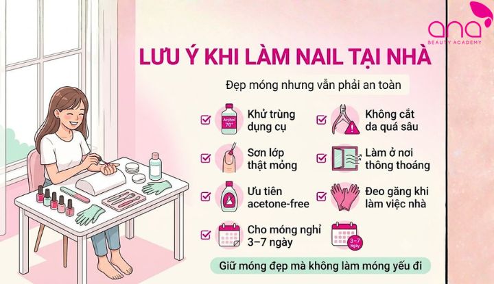 Khử trùng dụng cụ, thao tác nhẹ và bảo vệ móng hạn chế tổn thương