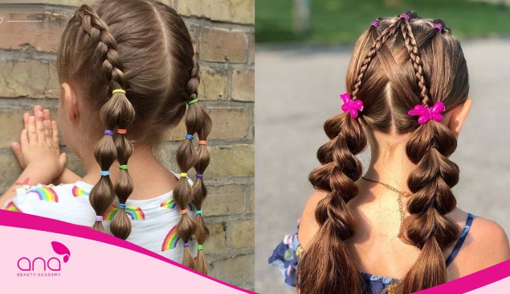 kiểu tóc cho bé gái tóc dài