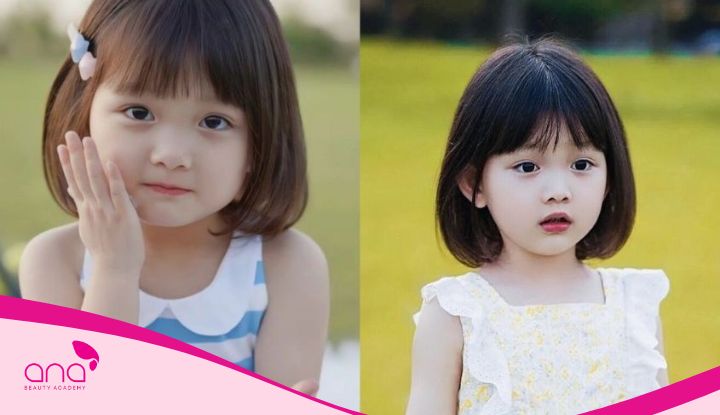 kiểu tóc cho bé gái tóc ngắn