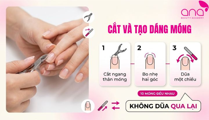 Tạo độ dài và form móng phù hợp giúp móng ít gãy