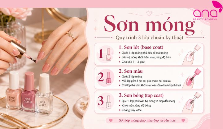 Thực hiện đúng thứ tự sơn lót, sơn màu và sơn bóng