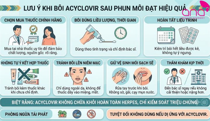Bôi Acyclovir đúng liều và giữ vệ sinh môi sạch sẽ