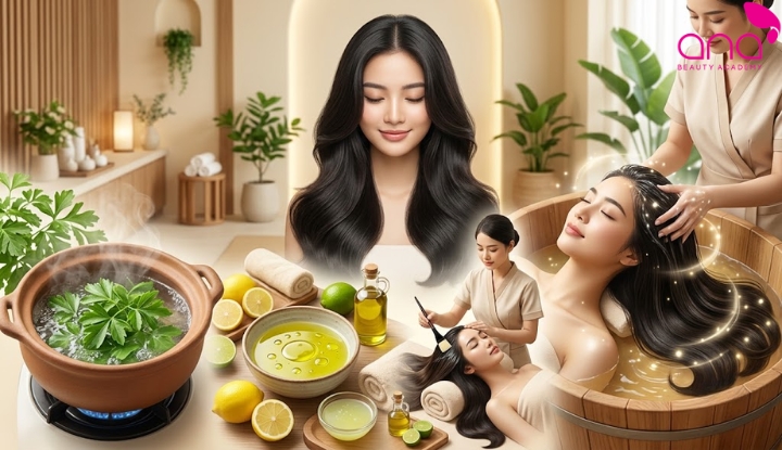 Dùng lá đinh lăng và chanh hỗ trợ giảm bết tóc