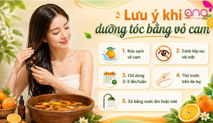 Những lưu ý cần biết khi dưỡng tóc bằng vỏ cam