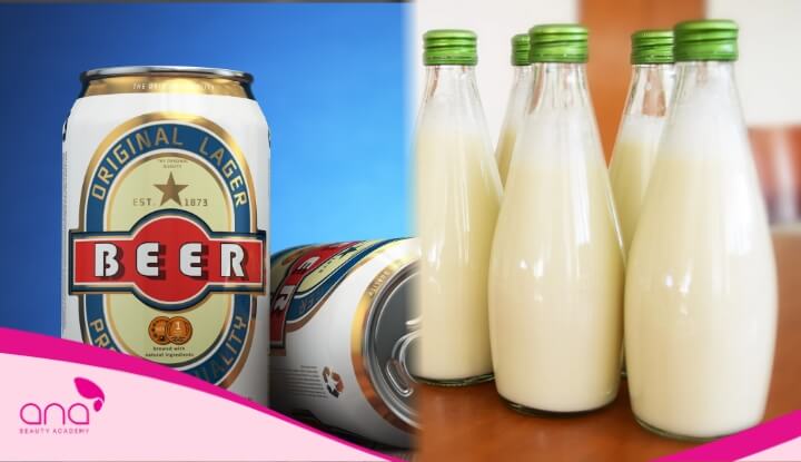 Ủ tóc bằng bia với sữa tươi cũng là một trong những phương pháp được nhiều người áp dụng 