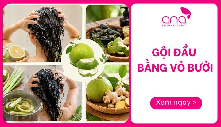 gội đầu bằng vỏ bưởi