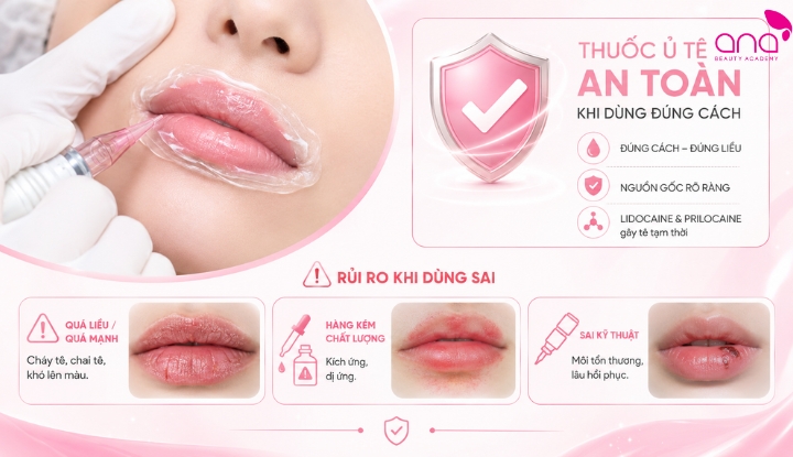 Thuốc ủ tê xăm môi có hại không?