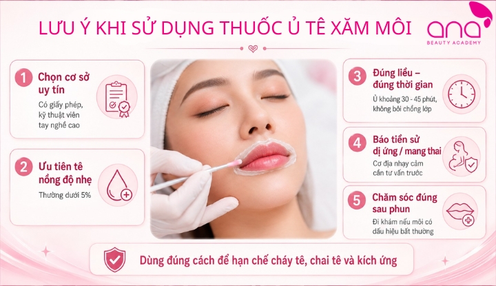 Những lưu ý khi sử dụng thuốc ủ tê xăm môi