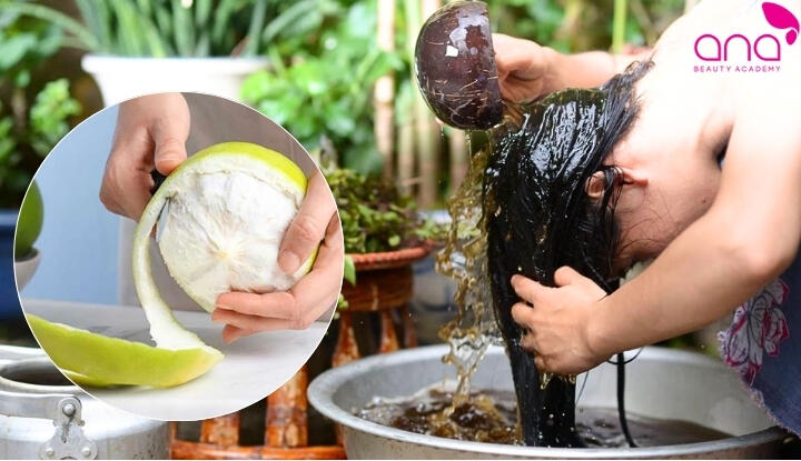 Gội đầu bằng nước vỏ bưởi nguyên chất