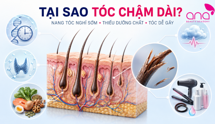 Di truyền, dinh dưỡng và hư tổn ảnh hưởng tốc độ mọc tóc