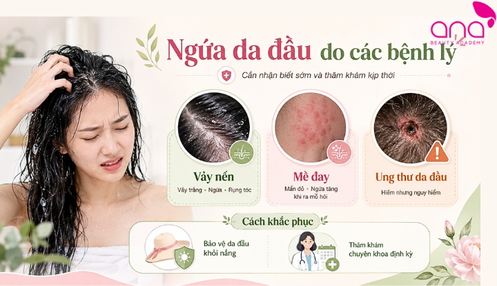 Ngứa da đầu do các bệnh lý