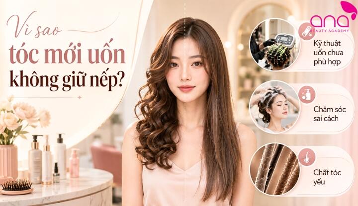 Vì sao tóc mới uốn không giữ nếp?