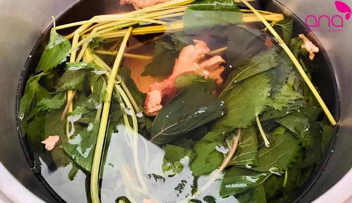 Kết hợp lá tía tô và gừng để kích thích mọc tóc