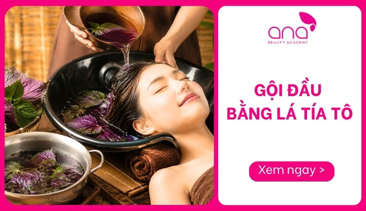 gội đầu bằng lá tía tô