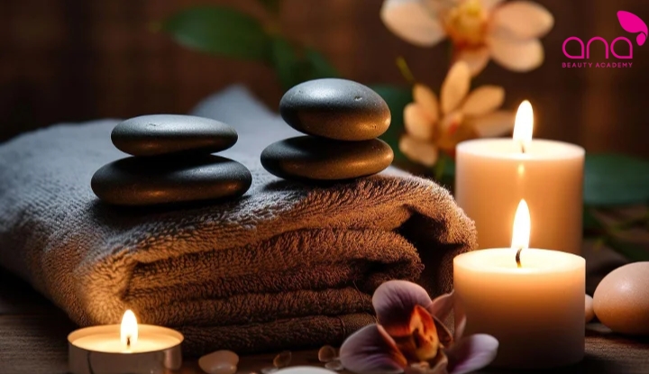 Chuẩn bị massage đá nóng