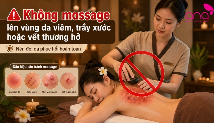 Không massage vùng da tổn thương