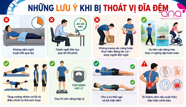 Lưu ý khi bị thoát vị đĩa đệm