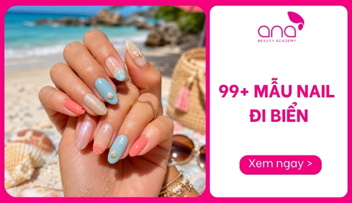 mẫu nail đi biển