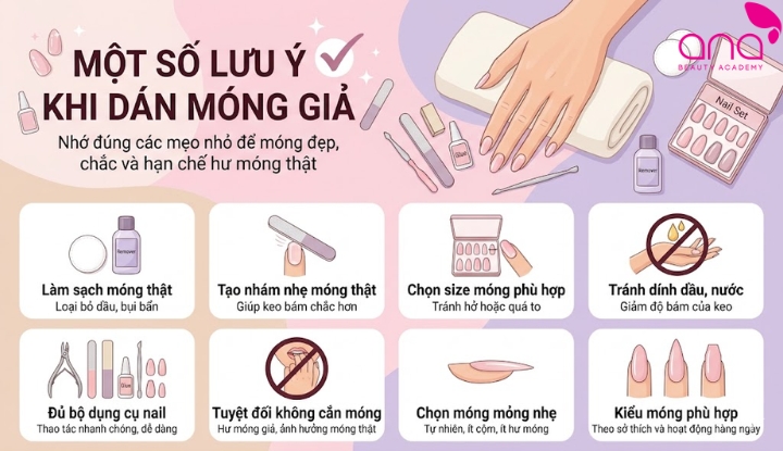 Một số lưu ý khi dán móng giả