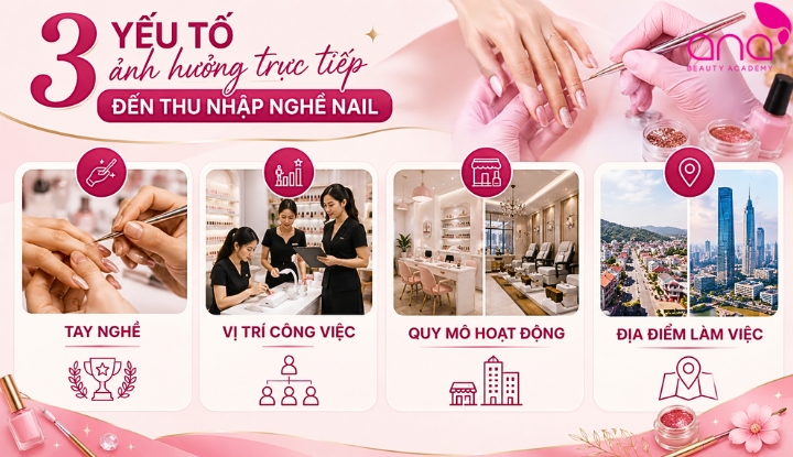 3 yếu tố ảnh hưởng trực tiếp đến thu nhập nghề nail