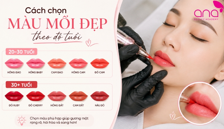 Chọn màu phun môi đẹp theo độ tuổi