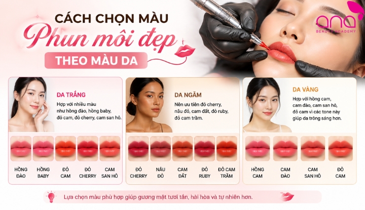 Chọn màu phun môi đẹp theo tone da