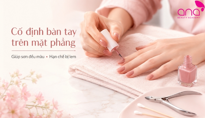 Cách sơn móng tay không bị lem khi cố định tay