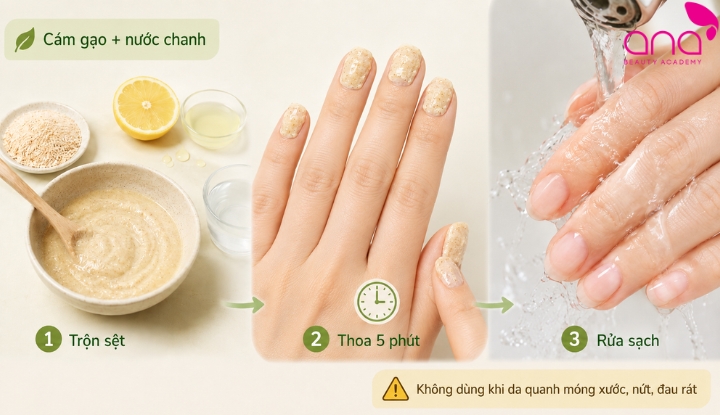 cám gạo chanh dưỡng móng