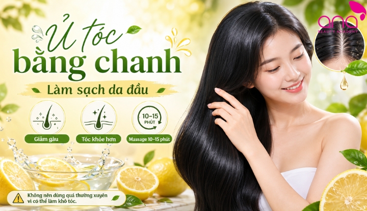 Ủ tóc bằng chanh giúp làm sạch da đầu